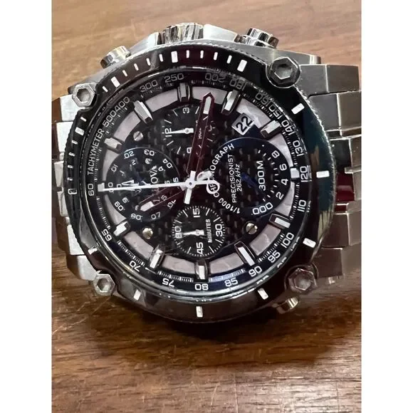 Men's Bulova Precisionist Chronograph Watch with Black Dial (Model: 98B316) - Picture 5 of 5